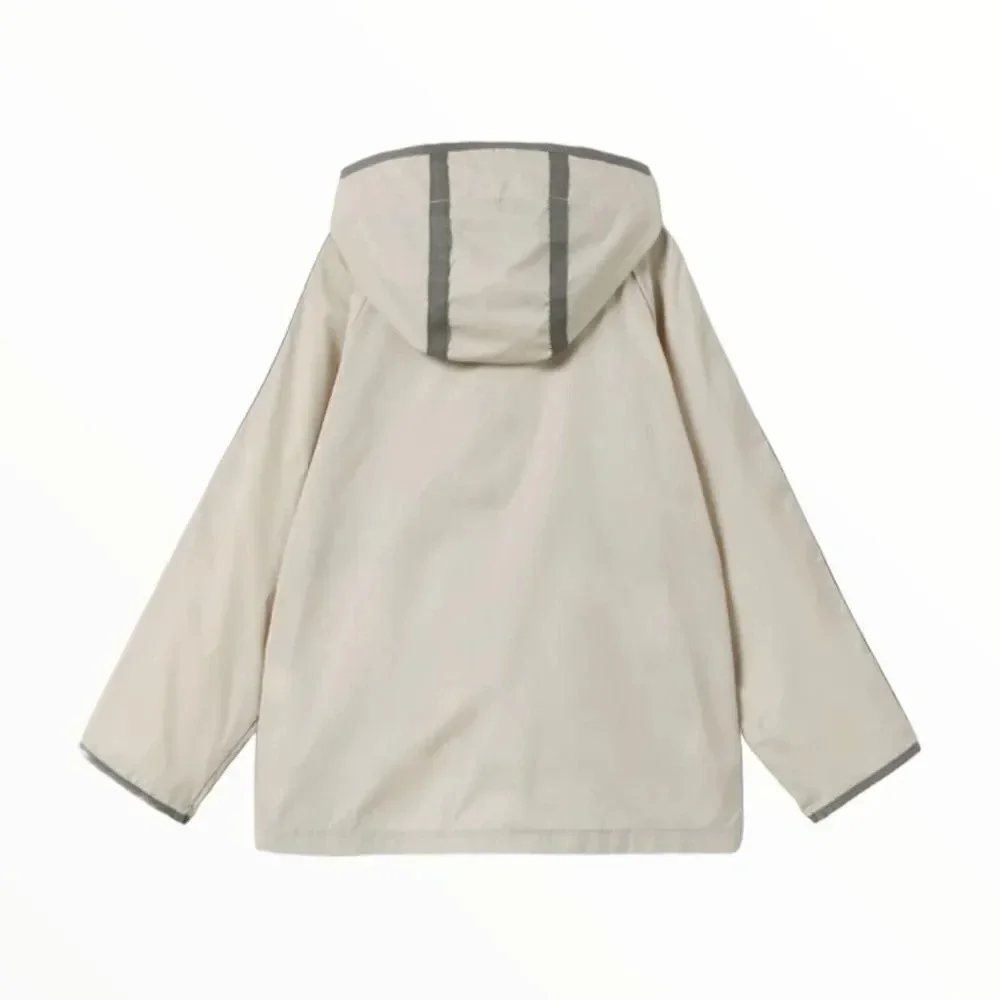 ZARA Boys Stone Hooded Windbreaker Jacket NWT Sizes 9 12